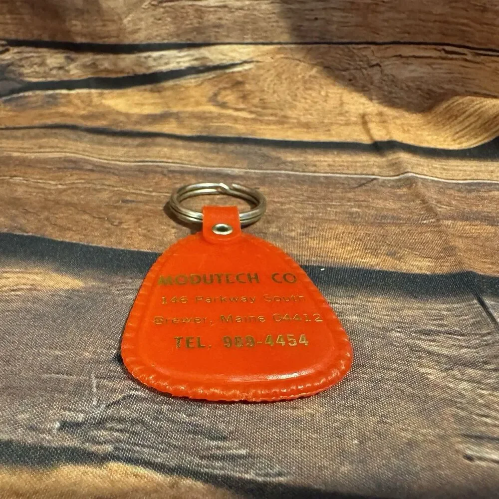 Vtg Modutech Co Keychain Brewer Maine Advertising Vinyl Fob Your Key To Better